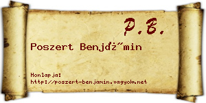 Poszert Benjámin névjegykártya